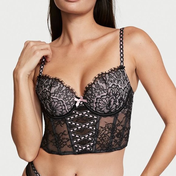 Victoria's Secret DREAM ANGELS Lightly-Lined Lace-Up Corset Top - 36DD- NWT - Picture 2 of 4